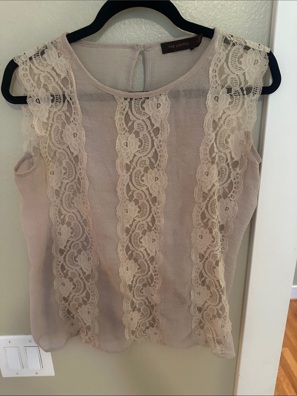 The Limited Lace-Trim Sleeveless Camisole — Blush Pink